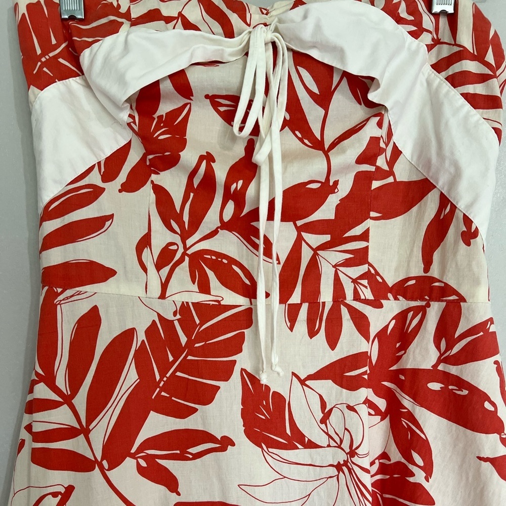 Trixxi Coral and Cream Floral Dress Medium